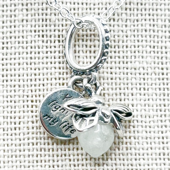 Jewelry - NWOT Sterling silver glow in the dark firefly charm pendant necklace 18”